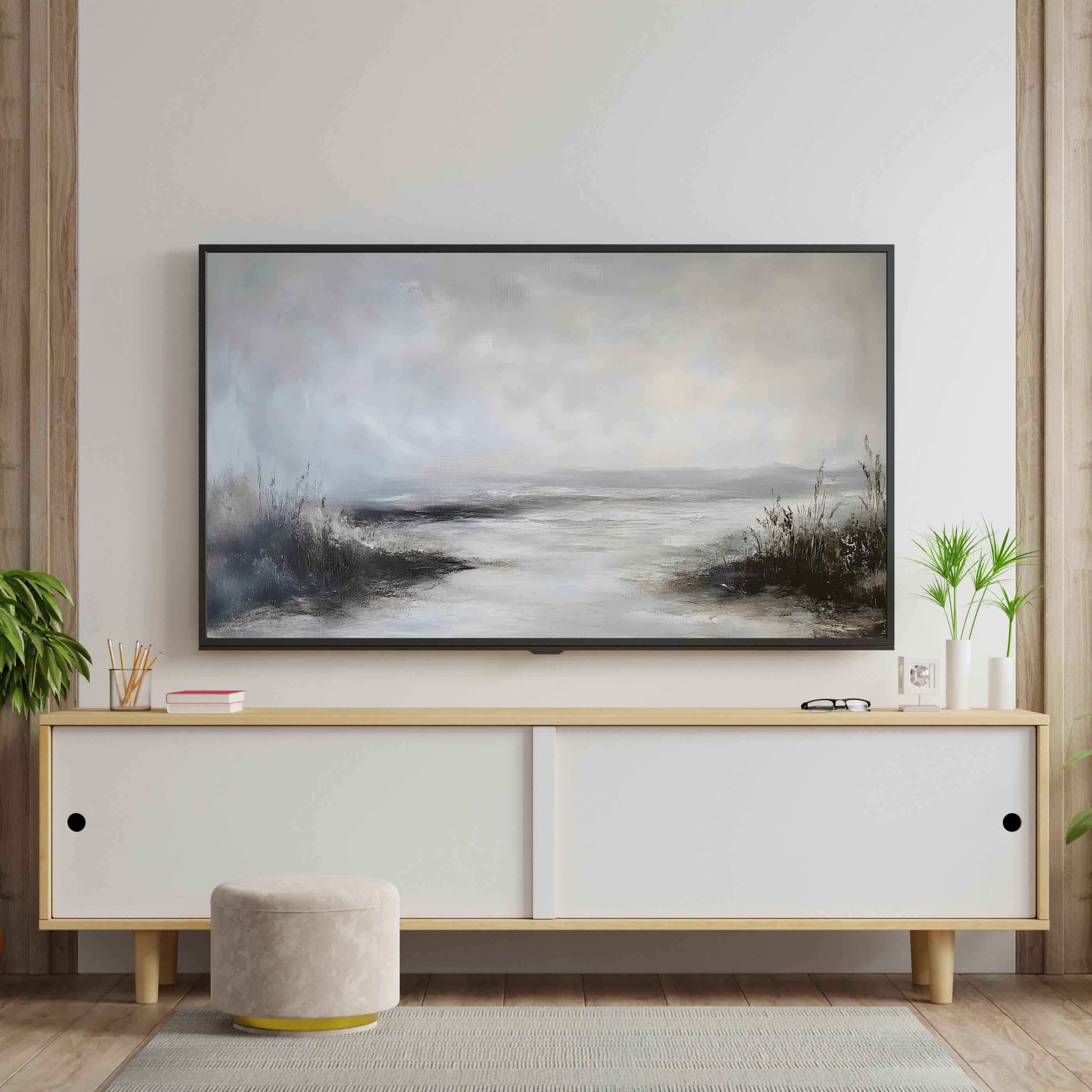 Samsung Frame TV Art | Abstract Neutral Modern organic Art | Modern Farmhouse Decor |Winter Landscape| Instant Download| TVS9