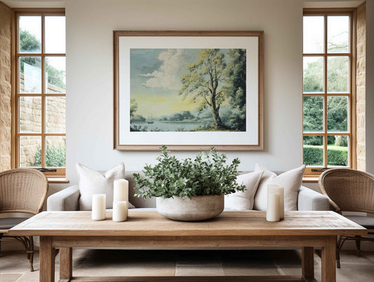 Serene Lakeside View Print: Calm Home Decor (Digital Download)