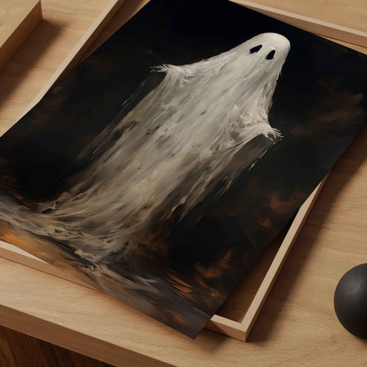 Halloween Wall Art | Spooky Ghost Print | Festive Rustic Home Decor PDF Download