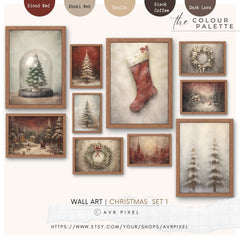 Farmhouse Christmas Wall Art Prints: Festive Holiday Decor Set of 10 (PDF Download)