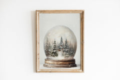 Rustic Snow Globe Christmas Print: Farmhouse Winter Wonderland (PDF Download))