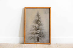 Snow-Kissed Christmas Tree Print: Minimalist Winter Decor (PDF Download)