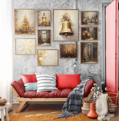 Neutral Farmhouse Christmas Wall Art Set | Rustic Holiday Prints & Gallery Wall | Digital Download