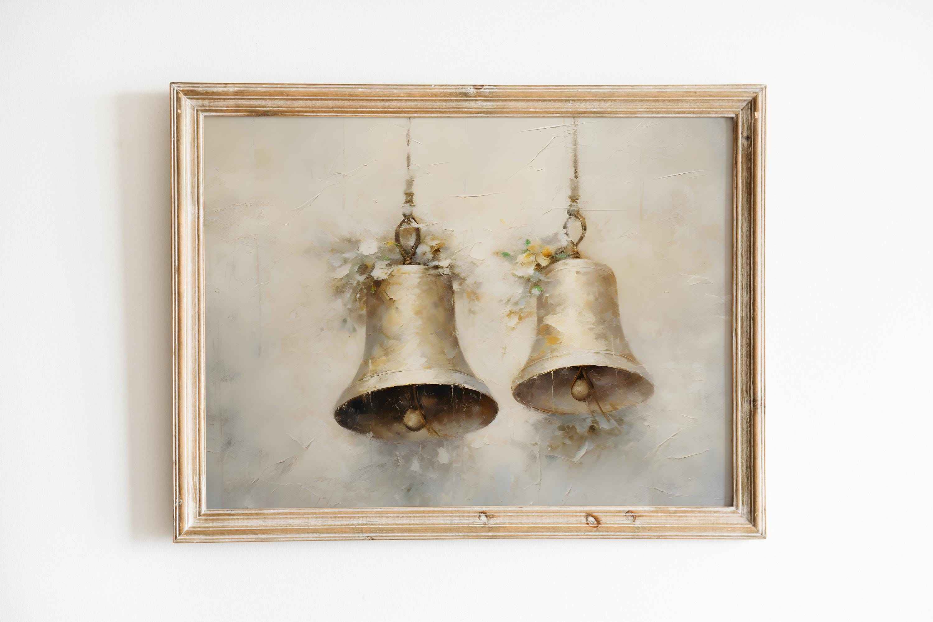 Vintage Christmas Bells Print: Farmhouse Holiday Wall Art (PDF Download)