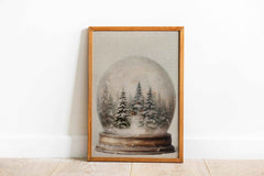 Rustic Snow Globe Christmas Print: Farmhouse Winter Wonderland (PDF Download))