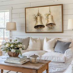 Vintage Christmas Bells Print: Farmhouse Holiday Wall Art (PDF Download)