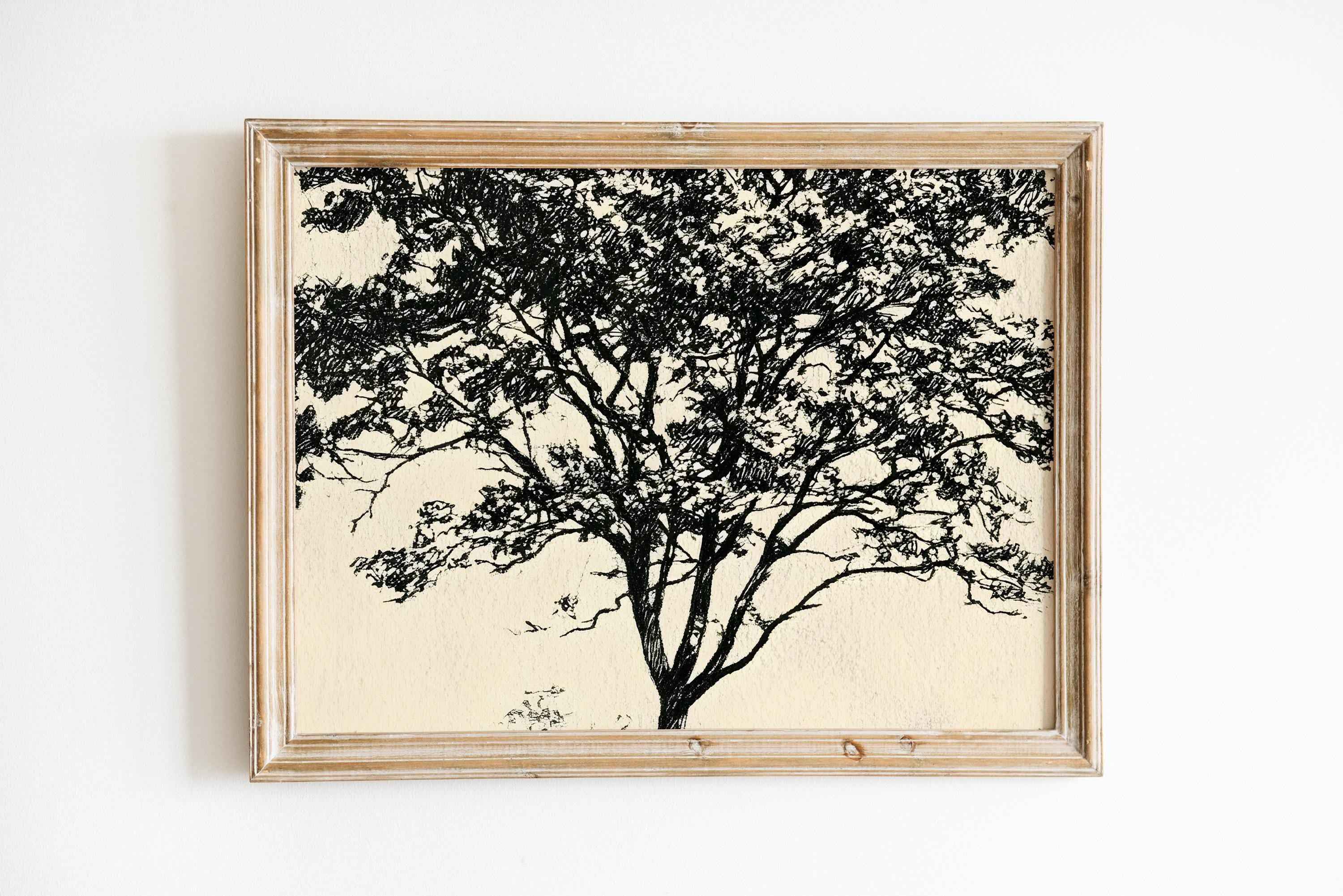 Minimalist Tree Silhouette Art Print: Nature-Inspired Wall Decor (Digital Download)