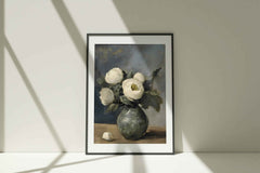 Vintage Peony Vase Print: Elegant Floral Still Life Art