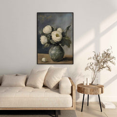 Vintage Peony Vase Print: Elegant Floral Still Life Art