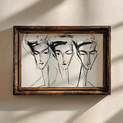 Abstract Botanical Print Set: Minimalist Black Ink Trio (Digital Download