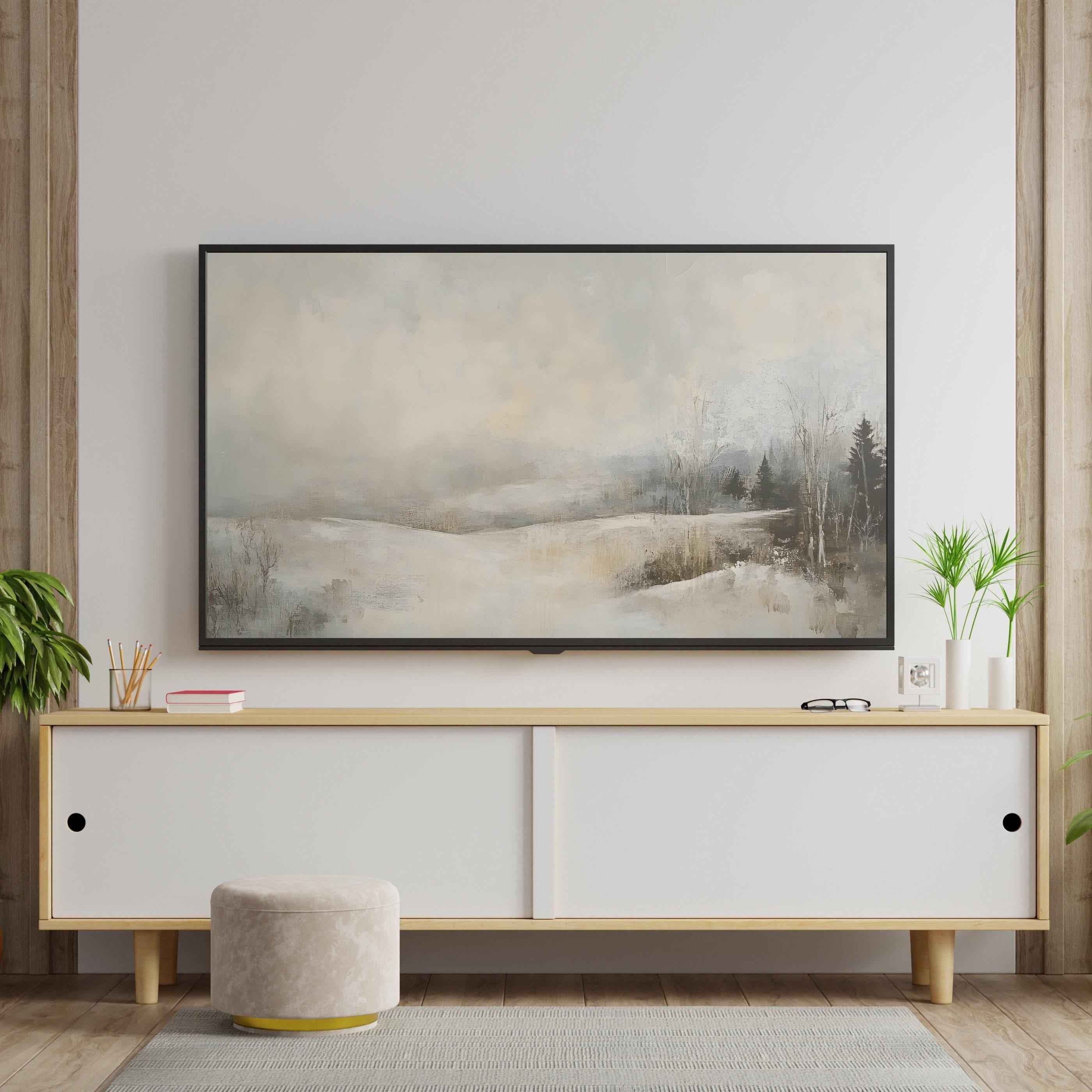 Neutral Abstract Artwork for Samsung Frame TV: Minimalist PDF Download for Modern Home Decor TVS12