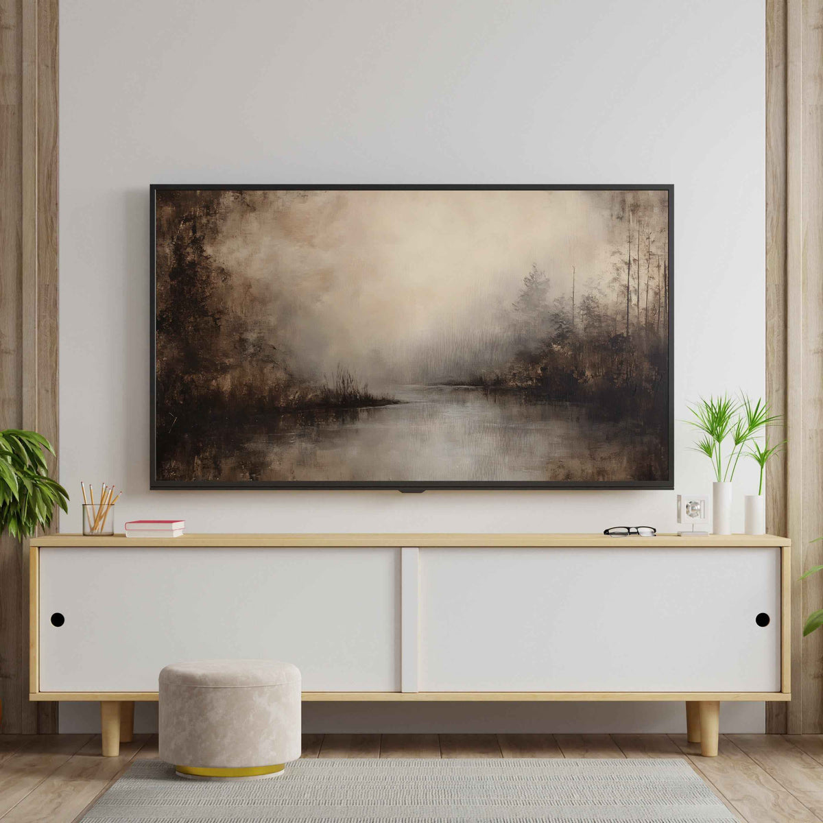 Samsung Frame TV Art | Abstract Neutral Modern organic Art | Modern Farmhouse Decor |Winter Landscape| Instant Download|TVS6