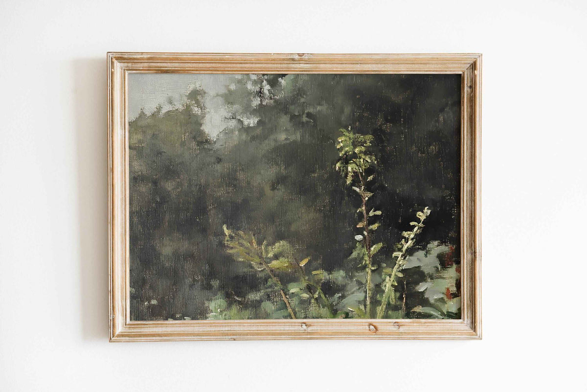 Lush Green Botanical Landscape Print: Serene Forest Wall Art (Digital Download)
