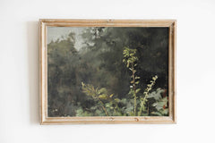 Lush Green Botanical Landscape Print: Serene Forest Wall Art (Digital Download)