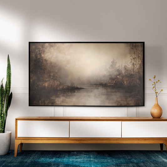 Samsung Frame TV Art | Abstract Neutral Modern organic Art | Modern Farmhouse Decor |Winter Landscape| Instant Download|TVS6