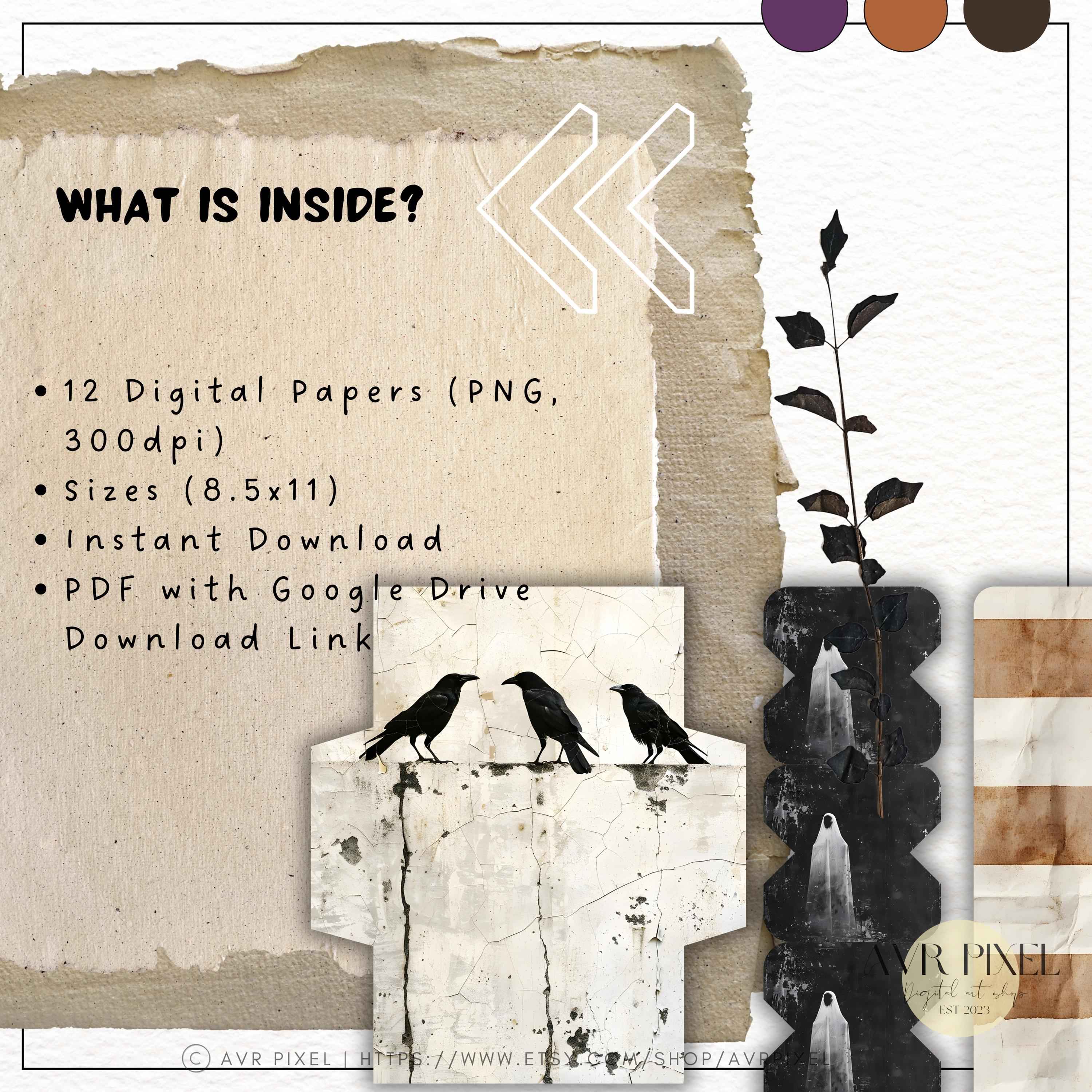 Vintage Halloween Digital Paper Pack | Spooky Gothic Scrapbook & Junk Journal Pages | Digital Download