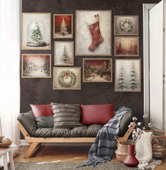 Farmhouse Christmas Wall Art Prints: Festive Holiday Decor Set of 10 (PDF Download)
