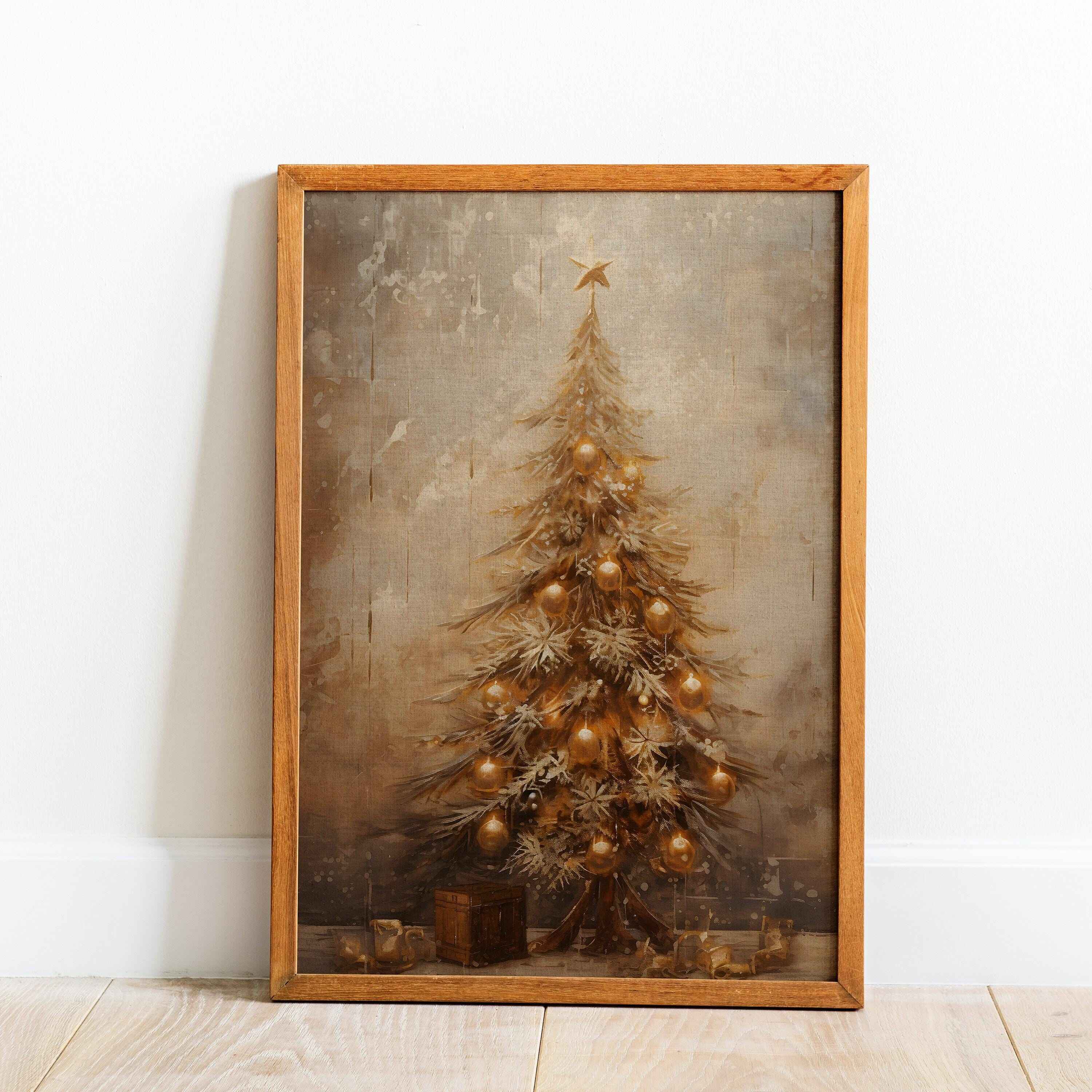 Vintage Christmas Bell Print: Farmhouse Holiday Wall Art (PDF Download)
