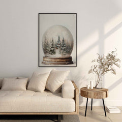 Rustic Snow Globe Christmas Print: Farmhouse Winter Wonderland (PDF Download))