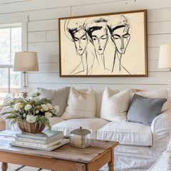 Abstract Botanical Print Set: Minimalist Black Ink Trio (Digital Download