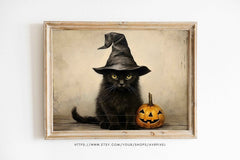 Halloween Wall Art | Spooky Black Cat Print | Witchy Home Decor PDF Download