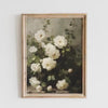 Still Life Flower Painting Wall Art Print, Neutral Muted Floral Fine Art, Organic Home Decor, Highly Detailed Instant Download