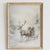 Winter Wonderland Reindeer Sleigh Ride Wall Art Print  Festive Holiday Digital Decor