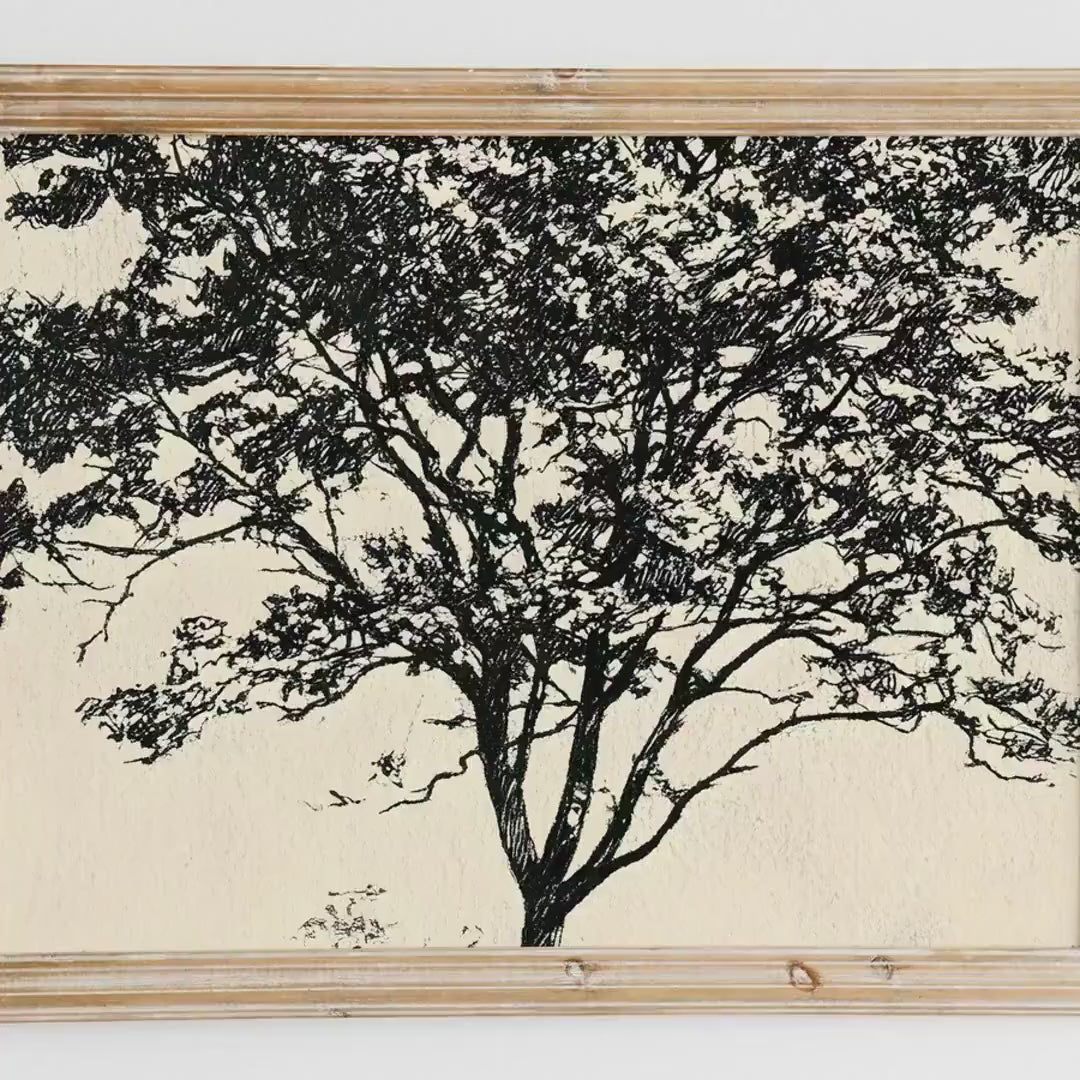 Organic Wall Art  Minimalist Black Tree Silhouette  Nature-Inspired Botanical Decor