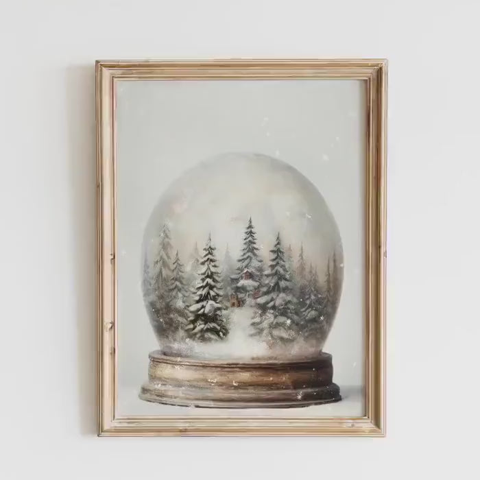 Rustic Snow Globe Wall Art  Winter Wonderland Decor  Festive Christmas Home Decor