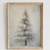 Snow-Kissed Christmas Tree Wall Art  Minimalist Winter Decor  Holiday Digital Print
