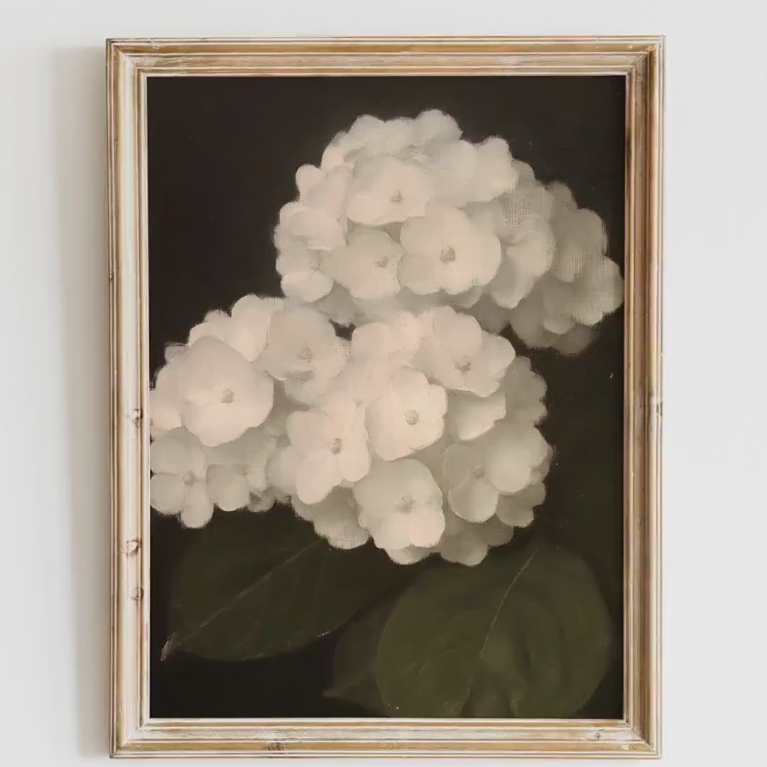Hydrangea Elegance Wall Art - Minimalist Floral Decor for Home  Office - Instant Download