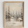 Snow-Kissed Christmas Tree Wall Art Print  Minimalist Holiday Decor  Winter Wonderland Art